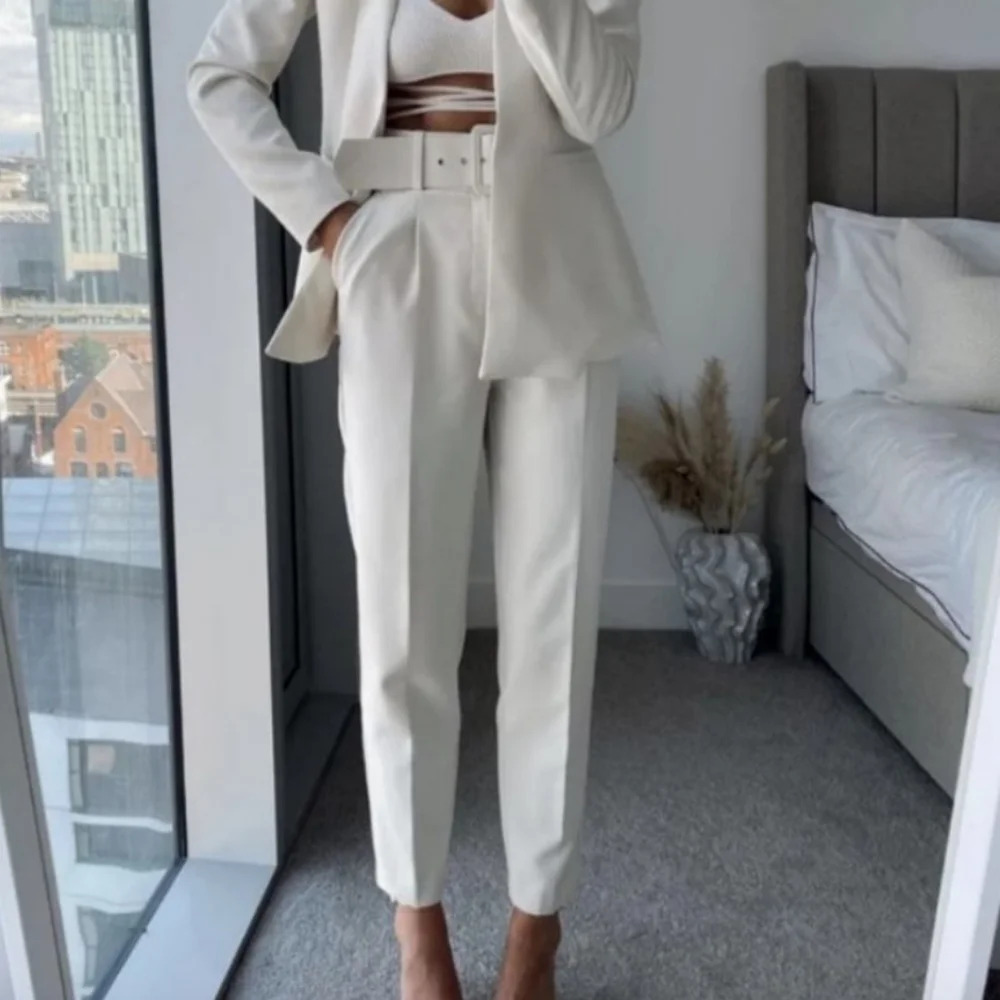 Zara Cream Tailored Trousers